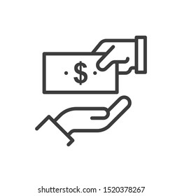 give money vector outline icon. Illustration style EPS 10 file format 