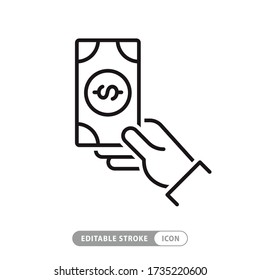 give money vector outline icon. Illustration style EPS 10 file format
