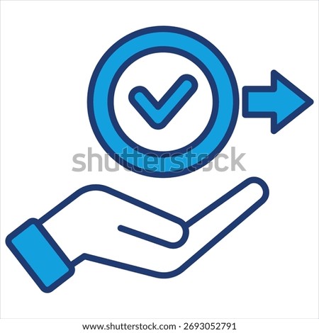 Give Permission Blue Icon Vector Illustration