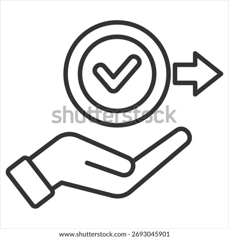 Give Permission Outline Icon Vector Illustration