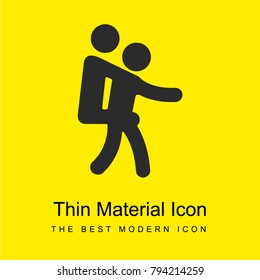 Give a piggy back ride bright yellow material minimal icon or logo design