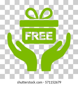 Give Present icon. Vector illustration style is flat iconic symbol, eco green color, transparent background. Designed for web and software interfaces.
