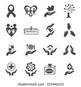 give and protect Charity icons set. Vector Illustration eps10 