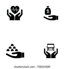 give and protect icon set