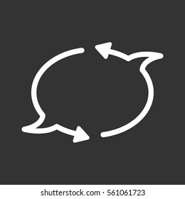 Give And Receive Feedback Icon On Dark Background. Discuss Icon Vector Illustration. 