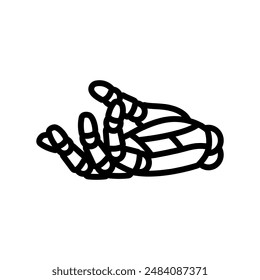 dar Vector de línea de gesto de mano del robot. dar símbolo de gesto de mano del robot.
