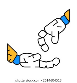 give robot hand gesture line icon vector. give robot hand gesture sign. isolated symbol illustration