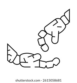 give robot hand gesture line icon vector. give robot hand gesture sign. isolated contour symbol black illustration