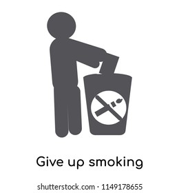 Give up smoking icon vector isolated on white background for your web and mobile app design, Give up smoking logo concept