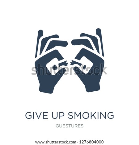 give up smoking icon vector on white background, give up smoking trendy filled icons from Guestures collection, give up smoking vector illustration