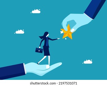 give a star. Motivate employees to succeed. Encourage business women to stand on their hands to get star
