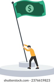 Give up or surrender on business battle, time to quit or stop failed company concept, sad businessman waving flag metaphor of surrendering or giving up on work and business.

