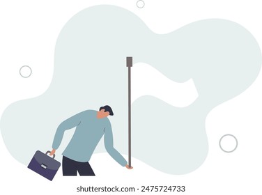 Give up or surrender on business battle, time to quit or stop failed company concept.flat illustration.