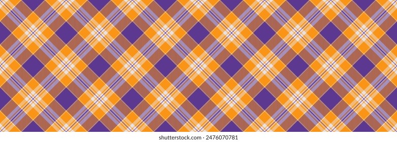 Give textile vector seamless, silky fabric pattern background. Handkerchief tartan check plaid texture in bright and violet color.