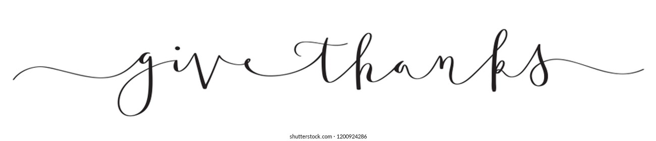 GIVE THANKS brush calligraphy banner