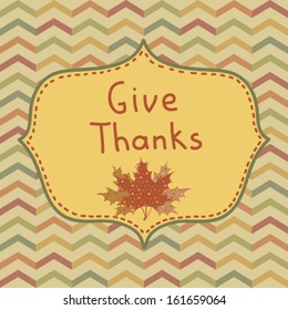 Give Thanks card design in vector/ Thanksgiving card