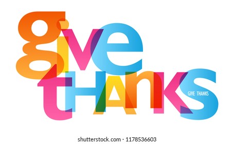 GIVE THANKS colorful typography banner