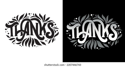 Give thanks. Hand drawn motivation lettering phrase in modern calligraphy style. Inspiration slogan for print and poster design. Vector for t-shirt design