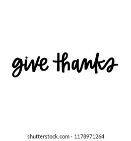 Give thanks hand lettering