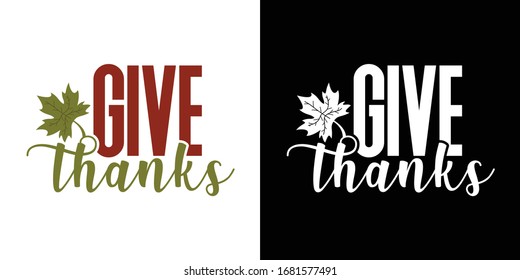 Give Thanks Printable Vector Illustration