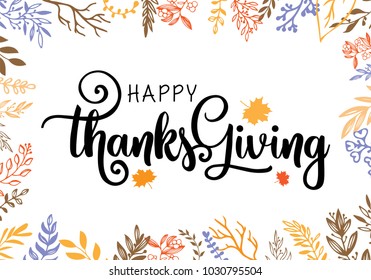 Give thanks season hand drawn vector