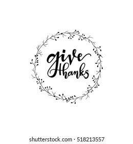 Give thanks season hand drawn vector