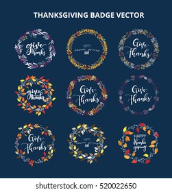 Give thanks season hand drawn vector set.