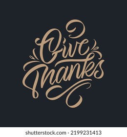 Gracias diseño vectorial de tipografía para tarjetas de felicitación y afiche para la fiesta de Acción de Gracias . Diseño de la celebración de la plantilla. Inscripción de agradecimiento, letras.