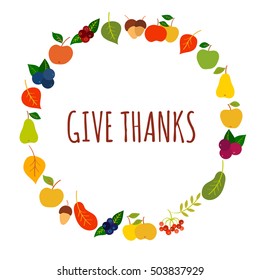 Give Thanks vector card template