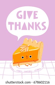 Give thanks, vector illustration for Thanksgiving day