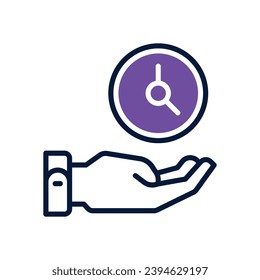 geben Sie Zeit Icon. Vektorsymbol mit zwei Tönen für Ihre Website, Ihr Handy, Ihre Präsentation und Ihr Logo-Design.