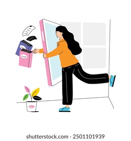 Dale una oportunidad a esta ilustración plana de libros buscando