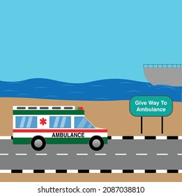 Give way to Ambulance, On Road, Emergency, Save Lives