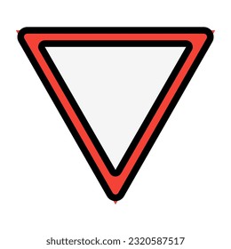 Give way icon in filled line style, use for website mobile app presentation