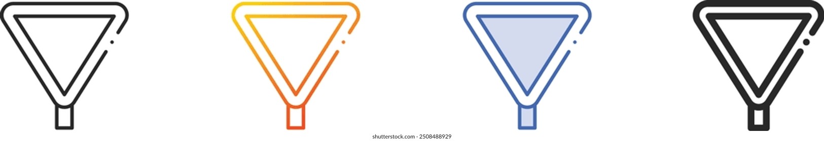 give way icon.Thin Linear, Gradient, Blue Stroke and bold Style Design Isolated On White Background