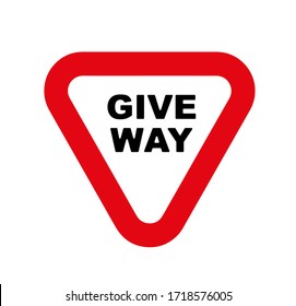 give way sign on white background