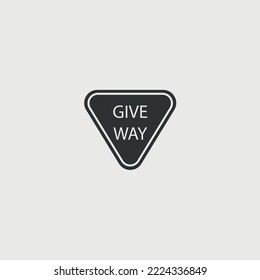 Give Way Sign Vector Icon Road Sign