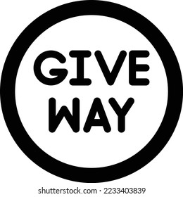 Give way Vector Icon Design Illustration