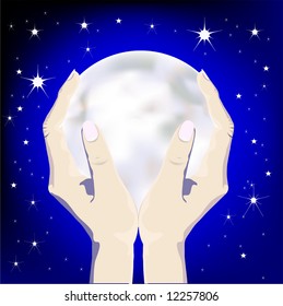 Give You the Moon vector is hand drawn original artwork.