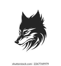 Give your brand an elegant look with a black and white wolf vector logo!