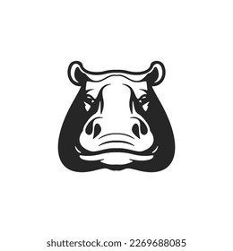 Give your brand an elegantly designed hippo logo in black and white.