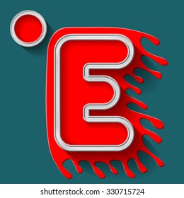 Give your text artistic look with this letter. Font of paint can. Letter E.