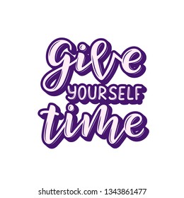 Deléitate una frase escrita a mano. Texto motivacional. Saludos para logotipo, placa, icono, tarjeta, postal, logotipo, banner, etiqueta. Ilustración vectorial.