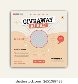Giveaway Alert Social Media Banner Template
