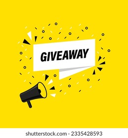 Giveaway announcement - vector template with megaphone.