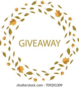 Giveaway. Autumn wreath. Hand drawn vector illustration.