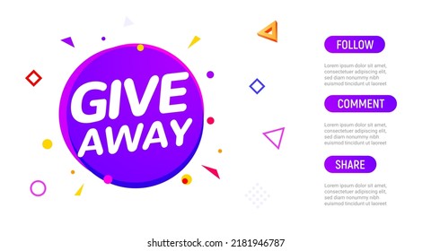 Giveaway Background Announcement Event Social Media Banner Free Gift. Enter To Win Give Away Contest Design