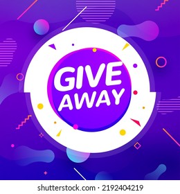 Giveaway background announcement event social media banner free gift. Enter to win give away contest design