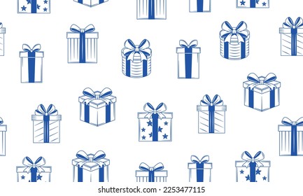 Giveaway Background. Giveaway seamless pattern. Gift box icon isolated on white background. Vector illustration	