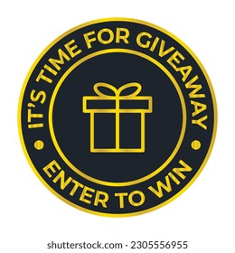 giveaway badge, enter to win badge, emblem, logo, patch, seal, stamp, label, giveaway stamp, giveaway round band, sticker vector illustration